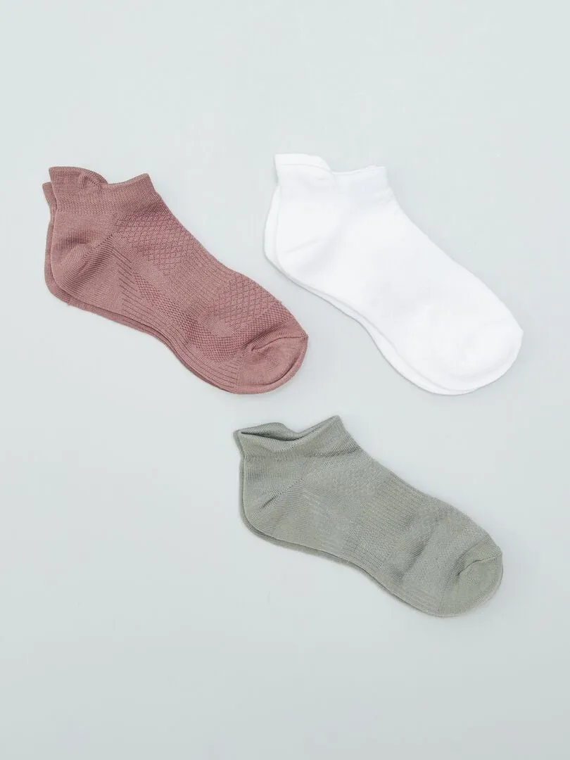 PACK DE 3 PARES DE CALCETINES TOBILLEROS  ROSA